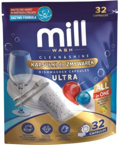 MILL CLEAN&SHINE Ultra Dishwasher Capsules, 32 capsules, 3K.D Tīrīšanas un Ķīmiskie līdzekļi