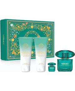 Versace Crystal Emerald Dárková sada EDP 90 ml, miniaturka EDP 5 ml, sprchový gel 100 ml a tělové mléko 100 ml 90ml Dāvanu komplekti