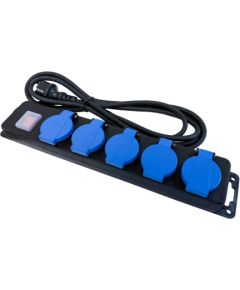 Besk Pagarinātājs āra 5-vietīgs IP44 a/z, 5m 3Gx1,5mm Strāvas pagarinātāji