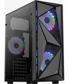 Aerocool Glider Cosmo-A-BK-v2 Midi Tower Black Datoru korpusi
