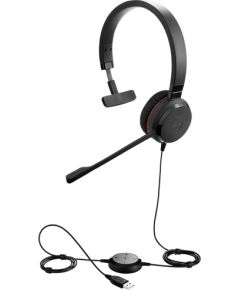 JABRA Evolve 20 SE, Mono MS, USB C/A adapter, Leather Austiņas
