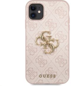 Guess PU 4G Metal Logo Case Aizsargapvalks priekš iPhone 11 rozā Neoriģinālie Maciņi