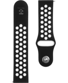 Tactical   22mm Double Silicone Watch Strap and Watch Band Black White Smart pūlksteņu aksesuāri