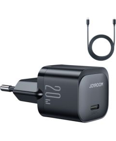 Joyroom   USB C 20W PD mini charger with USB C cable - Lightning Joyroom JR-TCF02 - black Telefonu lādētāji 220v