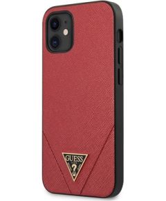Guess   Guess GUHCP12SVSATMLRE iPhone 12 mini 5,4" czerwony/red hardcase Saffiano Neoriģinālie Maciņi
