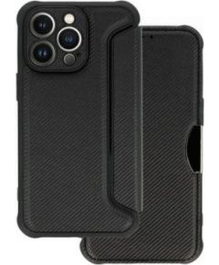 iLike Samsung  GALAXY A54 5G KABURA RAZOR CARBON BOOK Black Neoriģinālie Maciņi