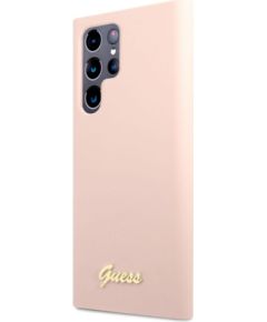 Guess Samsung  Samsung S22 Ultra Silicone Metal Logo Case Pink Neoriģinālie Maciņi