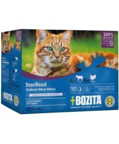 BOZITA sterilised pieces in jelly with meat multibox - wet cat food -12 x 85g Kaķu konservi