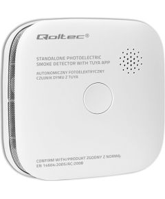 Qoltec 52579 Wireless smoke detector with battery | Tuya | Wi-fi | sensor service life 10 years | alarm 85dB | LED Умный дом