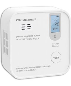 Qoltec 52577 Wireless Carbon monoxide (CO) sensor with battery | sensor service life 10 years | alarm 85dB | LED Умный дом