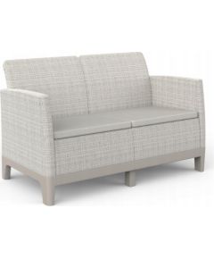 Keter Dārza dīvāns divvietīgs Scandi Form 2 Seater Sofa oļu pelēks/gaiši bēšs Jaunumi -Dārzam