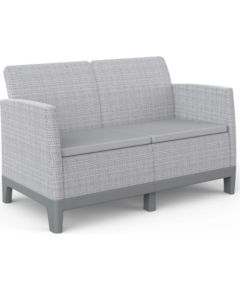 Keter Dārza dīvāns divvietīgs Scandi Form 2 Seater Sofa gaiši pelēks/tumša tērauda pelēks Jaunumi -Dārzam