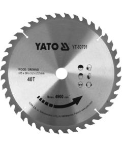 Griešanas disks kokam Yato YT-60791; 315 mm Zāģripas