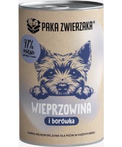 Paka Zwierzaka Paka Zwierzaka Wieprzowina z borówką 400 g Suņu barība