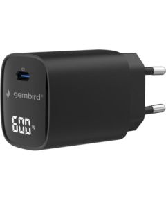 Gembird TA-UC-1C-PD60LCD-01-BK 60W USB Type-C fast charger, LCD, black Gembird Jaunumi - Viedierices
