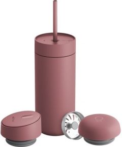 Kubek termiczny 473 ml Carter Move Mug 3w1 +3 nakrętki Fellow pudrowy różowy Termosi un Termokrūzes