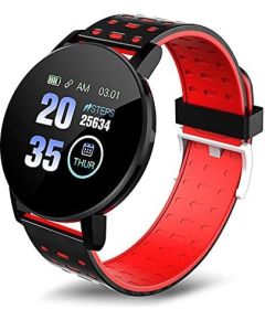 iWear   Smart Band 119s Plus Fitness Tracker Heart Rate & Sleep Monitor Black Red Smart-Watch Умные часы