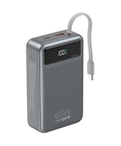 Enerģijas krātuve Gembird 20000mAh 65W PD 18W QC 3.0 Integrated Cables LCD Power-банки