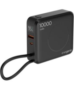 Enerģijas krātuve Gembird 20W 10000mAh 20W PD 15W Wireless Integrated Cable LCD Power-банки