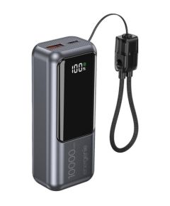 Enerģijas krātuve Gembird 20W 10000mAh 20W PD&QC 3.0 Integrated Cable LCD Power Banks
