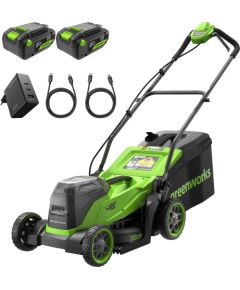 Akumulatora zāles pļāvējs Greenworks MO48L421-01; 48 V; 36 cm; 2x4,0 Ah akum. Газонокосилки