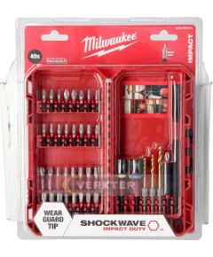 Skrūvgriežu uzgaļu komplekts Milwaukee Shockwave 4932492004; 40 gab. Piederumi urbjiem