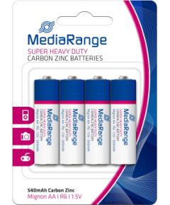 BATTERY CARBON-ZINC AA 1.5V/4PCS MRBAT144 MEDIARANGE Baterijas un akumulatori
