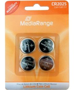 BATTERY LITHIUM CR2025 3V/4PCS MRBAT131 MEDIARANGE Baterijas un akumulatori