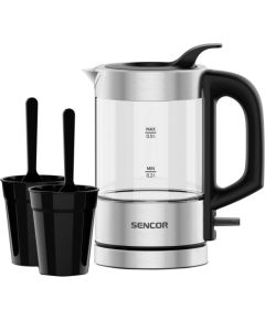 Sencor SWK 160SS Ceļojuma tējkanna ar 2 krūzēm un 2 karotēm komplektā 0.5L 1100W Tējkannas (elektriskās)