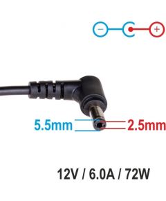 Akyga notebook power adapter AK-ND-28 12V/6.0A 72W 5.5x2.5 mm ACER/ITX/LED