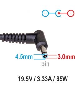 Akyga notebook power adapter AK-ND-25 19.5V/3.33A 65W 4.5x3.0 mm + pin HP