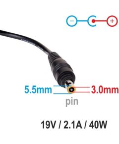 Akyga Notebook power supply AK-ND-48 19V/2.1A 40W 5.5x3.0 mm SAMSUNG