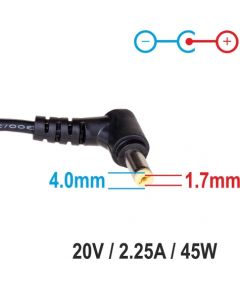 Akyga Notebook power supply AK-ND-50 20V/2.25A 45W 4.0x1.7 mm LENOVO