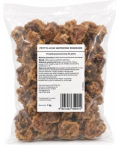 PETITTO Ucho wieprzowe środkowe przysmak dla psa 1kg Suņu barība