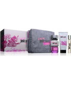 Roberto Cavalli Just Cavalli Give Me Magic for Her Dárková sada EDP 90 ml, tělové mléko 100 ml, miniaturka EDP 15 ml a kosmetická taška 90ml Dāvanu komplekti