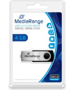 MEMORY DRIVE FLASH USB2 4GB/MR907 MEDIARANGE USB Flash atmiņas