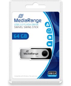 MEMORY DRIVE FLASH USB2 64GB/MR912 MEDIARANGE USB Flash atmiņas
