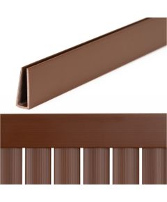 Springos Vāks, 100 cm profils PVC maskēšanas pārsegam balkonam, terasei, žogam, brūns Nojumes un aksesuāri