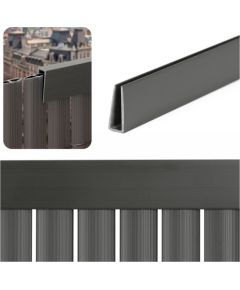 Springos Vāks, profils 100 cm PVC pārklājumam balkonam, terasei, žogam, tumši pelēks Nojumes un aksesuāri