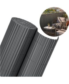 Springos PVC pārklājuma maskēšanas paklājiņš 400x100 cm balkonam, terasei, žogam, tumši pelēks Nojumes un aksesuāri