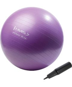 Jauna violeta vingrošanas bumba HMS YB02, 65 cm Fitnesa bumbas