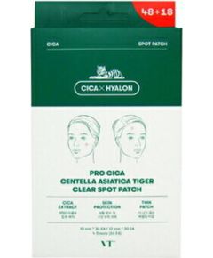 Vt Cosmetics Pro Cica Centella Asiatica Tiger Clear Spot Patch - Zklidňující náplasti na pupínky ( 66 ks ) 0ml Ķermeņa kosmētika