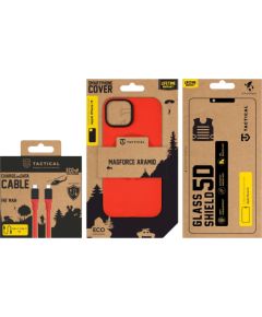 Tactical Red Limited Edition Combo Aizsargkomplekts priekš Apple iPhone 15 / sarkans Neoriģinālie Maciņi