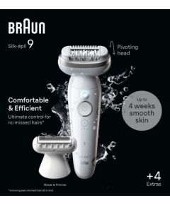 Braun Silk-épil 9 9-041, Silver, 40 tweezers, MicroGrip, Battery, 100 - 240 V, 50/60 Hz Jaunumi - Datori