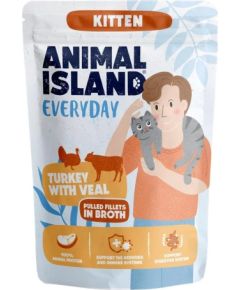 ANIMAL ISLAND Kitten indyk z cielęciną 85g Kaķu konservi