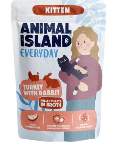 ANIMAL ISLAND Kitten indyk z królikiem 85g Kaķu konservi