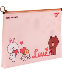 Rāvējslēdzēja soma YES Line Friends Brown A4 Dokumentu mapes