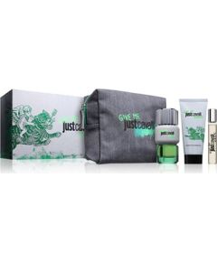 Roberto Cavalli Just Cavalli Give Me Magic Dárková sada EDT 90 ml, sprchový gel 100 ml, miniaturka EDT 15 ml a kosmetická taška 90ml Dāvanu komplekti