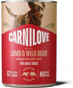 Carnilove Carnilove Dog Can Pat Karma mokra dla psów Jagnięcina i dzik z czarną porzeczką 400 g Suņu barība