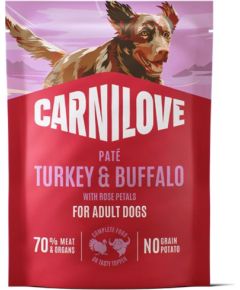 Carnilove Carnilove Dog Pouch Karma mokra dla psów Indyk i bawół z płatkami róży 300 g Suņu barība